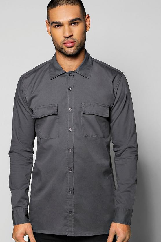 Military Pocket Slim Fit Shirt